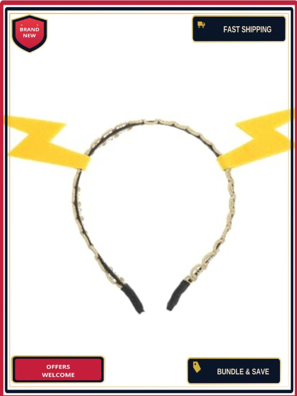 Leorx Lightning Bolt Headband Fabric Party Cosplay Hair Accessory
